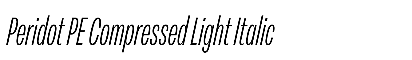 Peridot PE Compressed Light Italic
